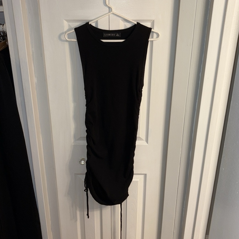 Lioness Black Ruched Mini Dress - Picture 3 of 6